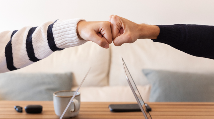 Fist bump collaboration